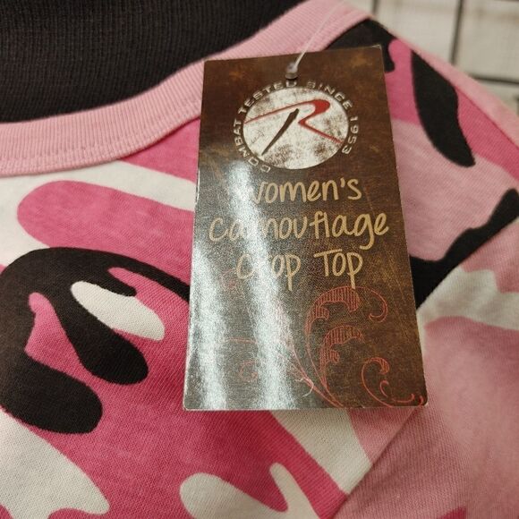 ROTHCO WOMEN'S PINK CAMO SHORT SLEEVE CROP TOP. - Picture 4 of 5